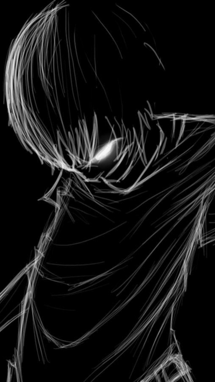 Обои черный и белый, черный, темнота, монохромный, мальчик в разрешении 720x1280