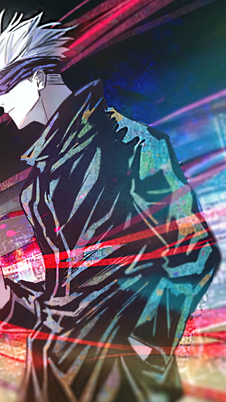 Обои сатору годзё, живопись, джиу-джитсу кайсен, иллюстрация, графический дизайн в разрешении 720x1280