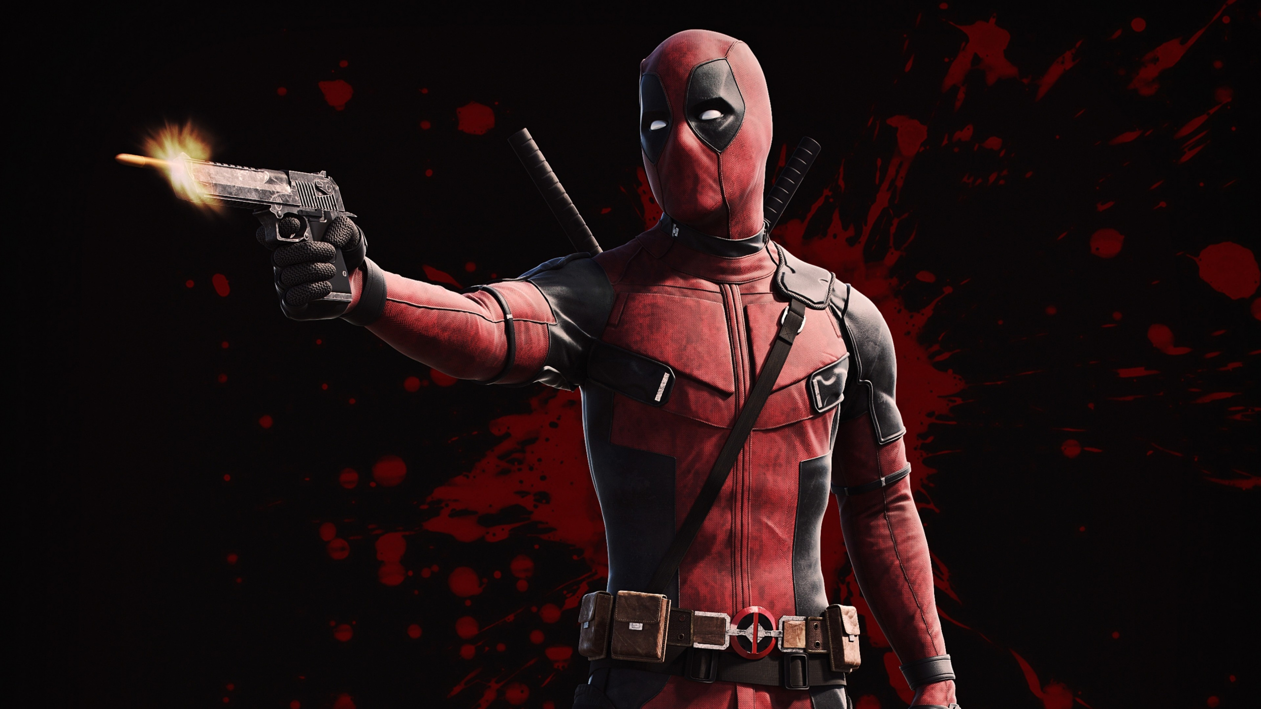 Обои дэдпул, супергерой, производительность, Представление, темнота в разрешении 2560x1440