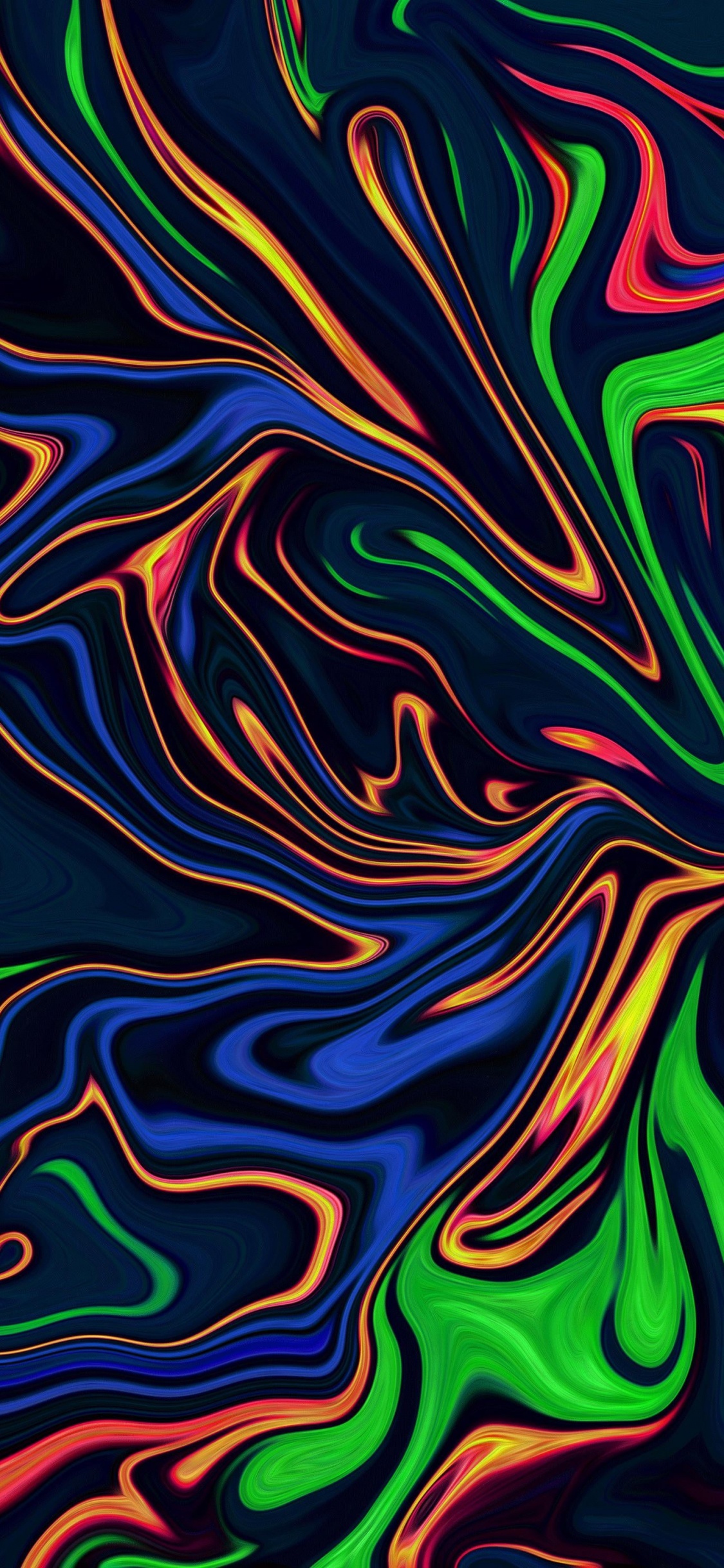 Обои узор, арт, дизайн, жидкий, живопись в разрешении 1125x2436