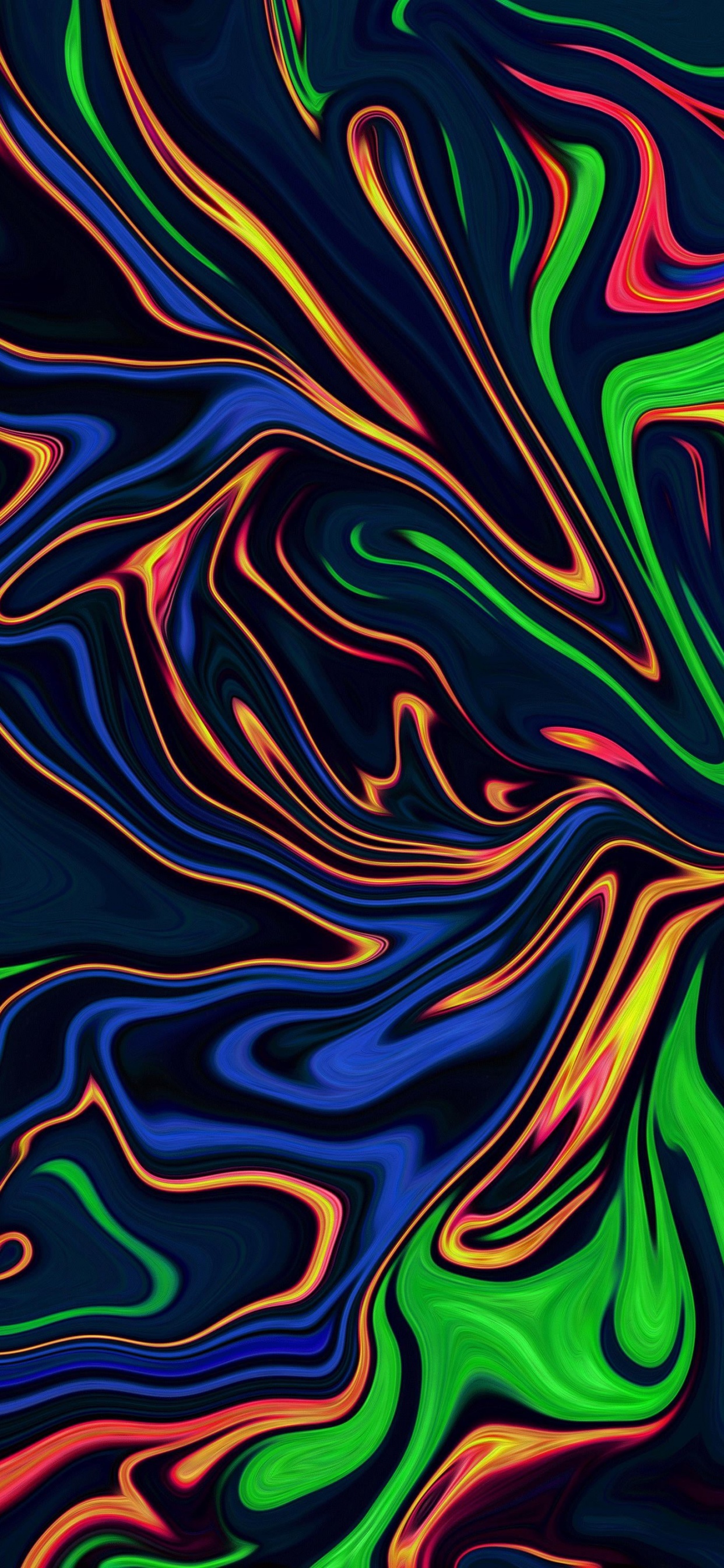 Обои узор, арт, дизайн, жидкий, живопись в разрешении 1242x2688