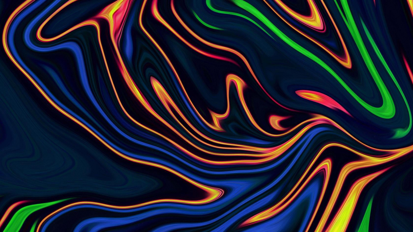 Обои узор, арт, дизайн, жидкий, живопись в разрешении 1366x768