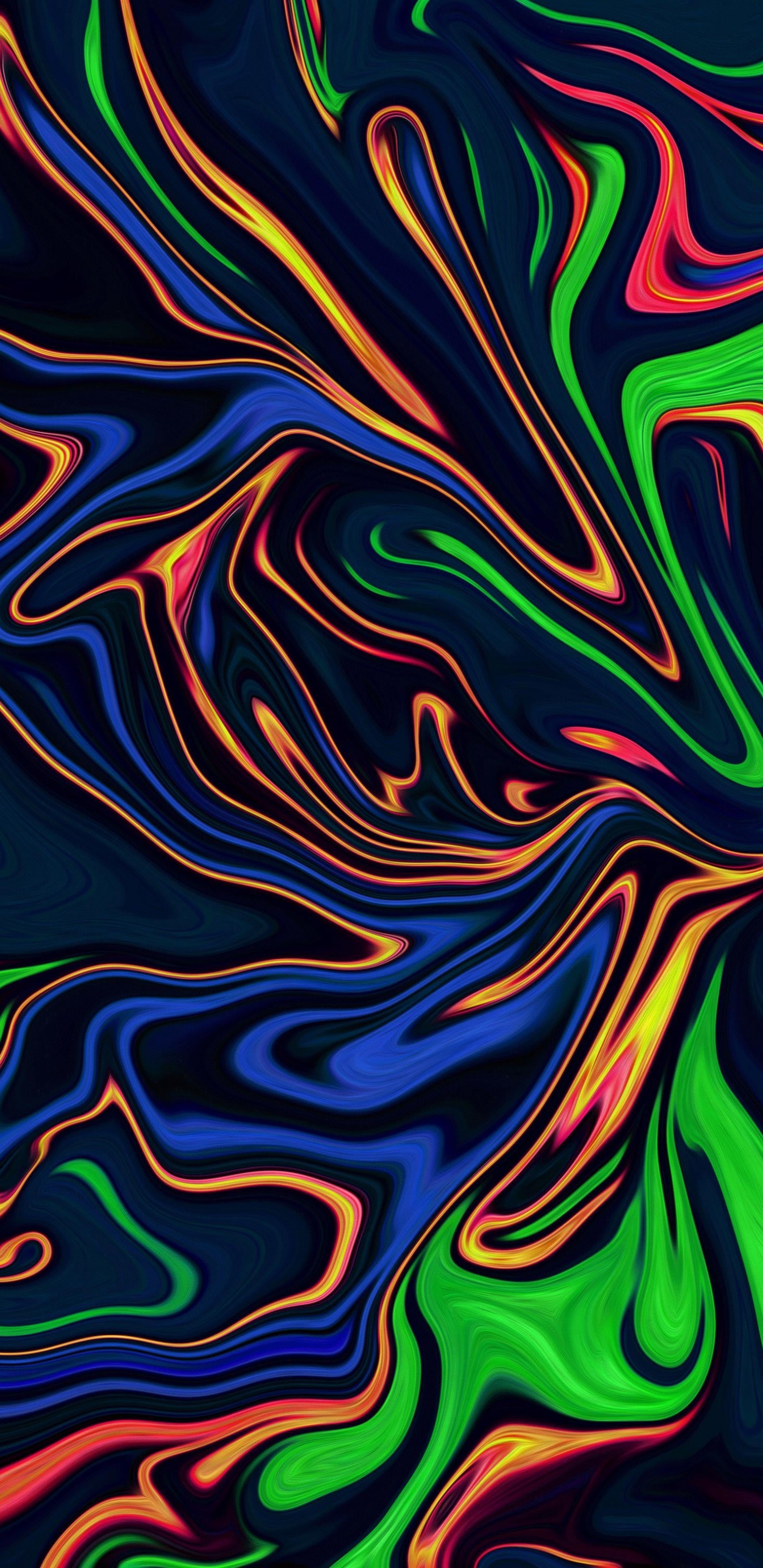 Обои узор, арт, дизайн, жидкий, живопись в разрешении 1440x2960