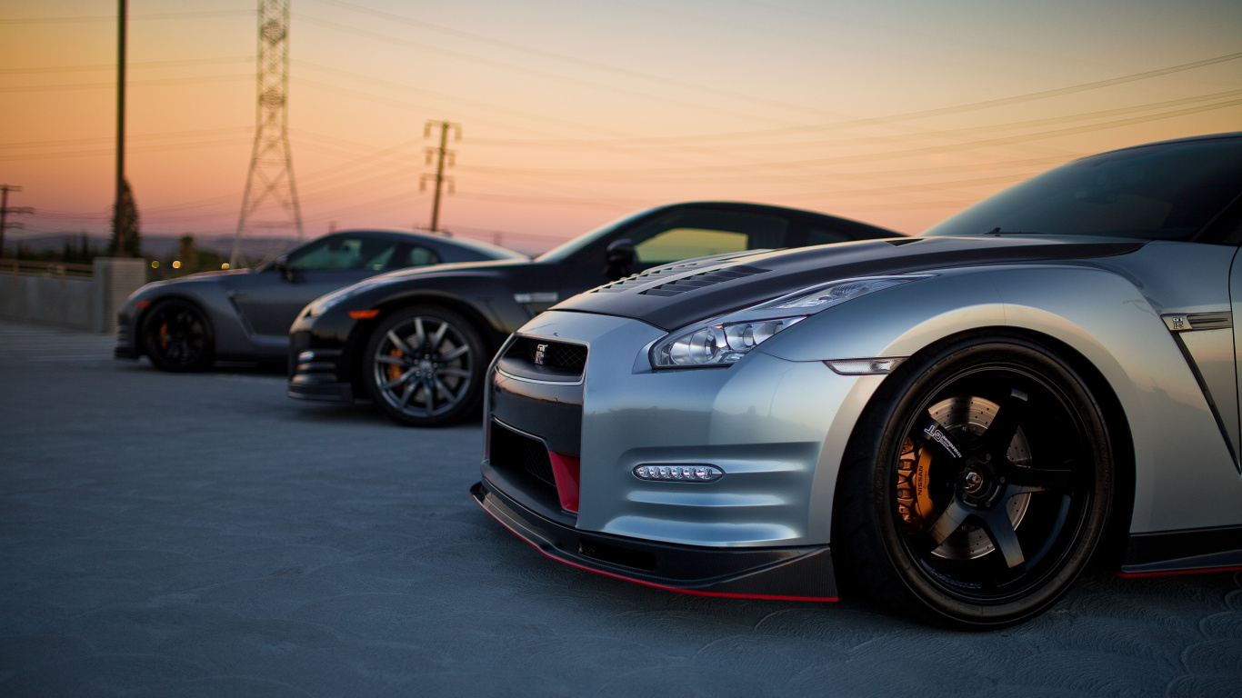 Обои nissan gt r, спорткар, авто, суперкар, Литые диски в разрешении 1366x768