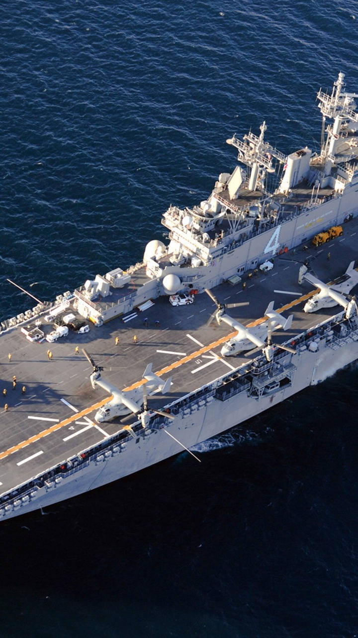 Обои десантный вертолетоносец, авианосец, морское ведомство, корабль, суперквартира в разрешении 720x1280