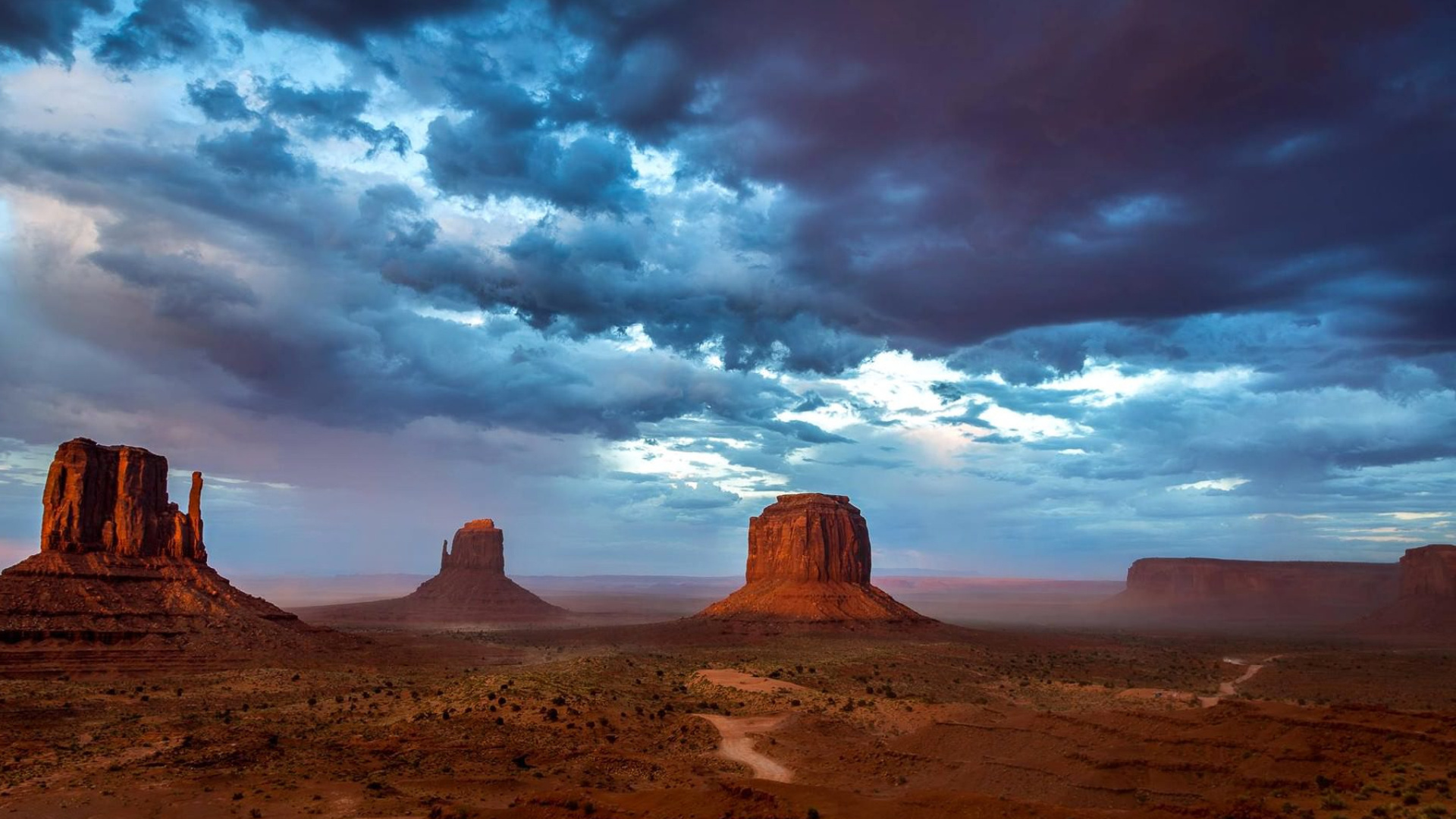 Обои долина монументов, Долина, бьютт, облако, формирование в разрешении 1920x1080