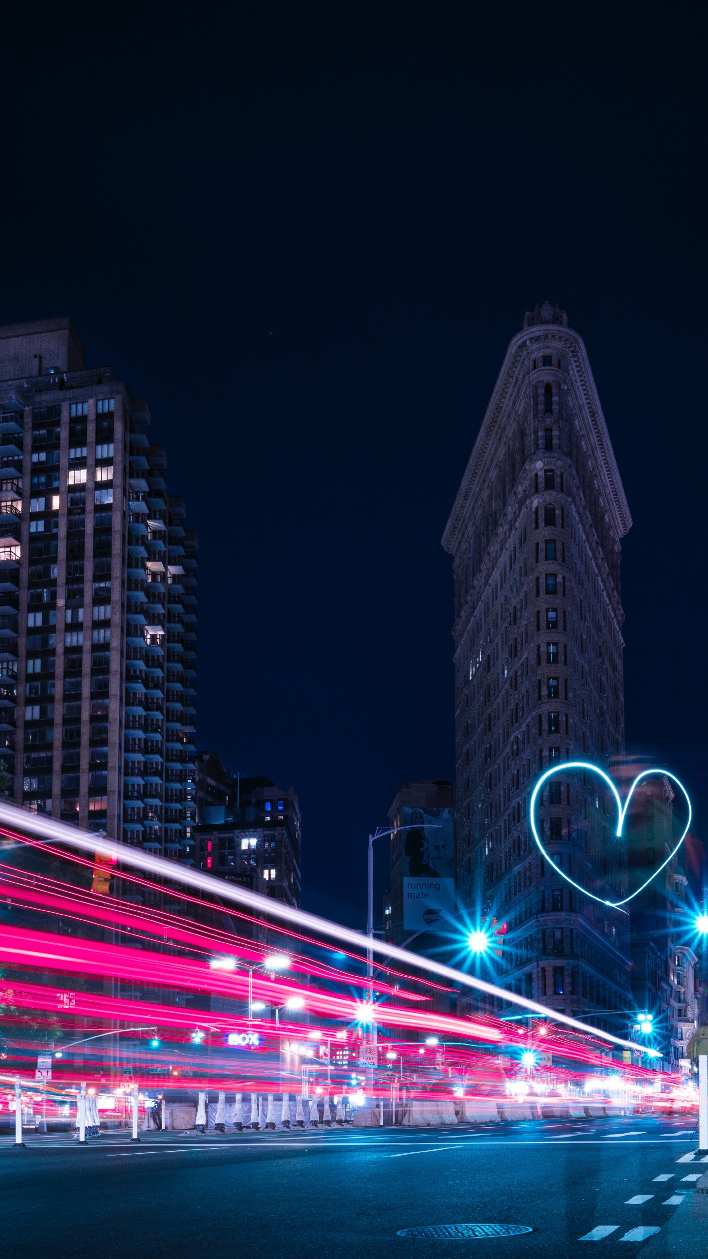 Обои ночь, синий, метрополия, город, городской район в разрешении 1440x2560