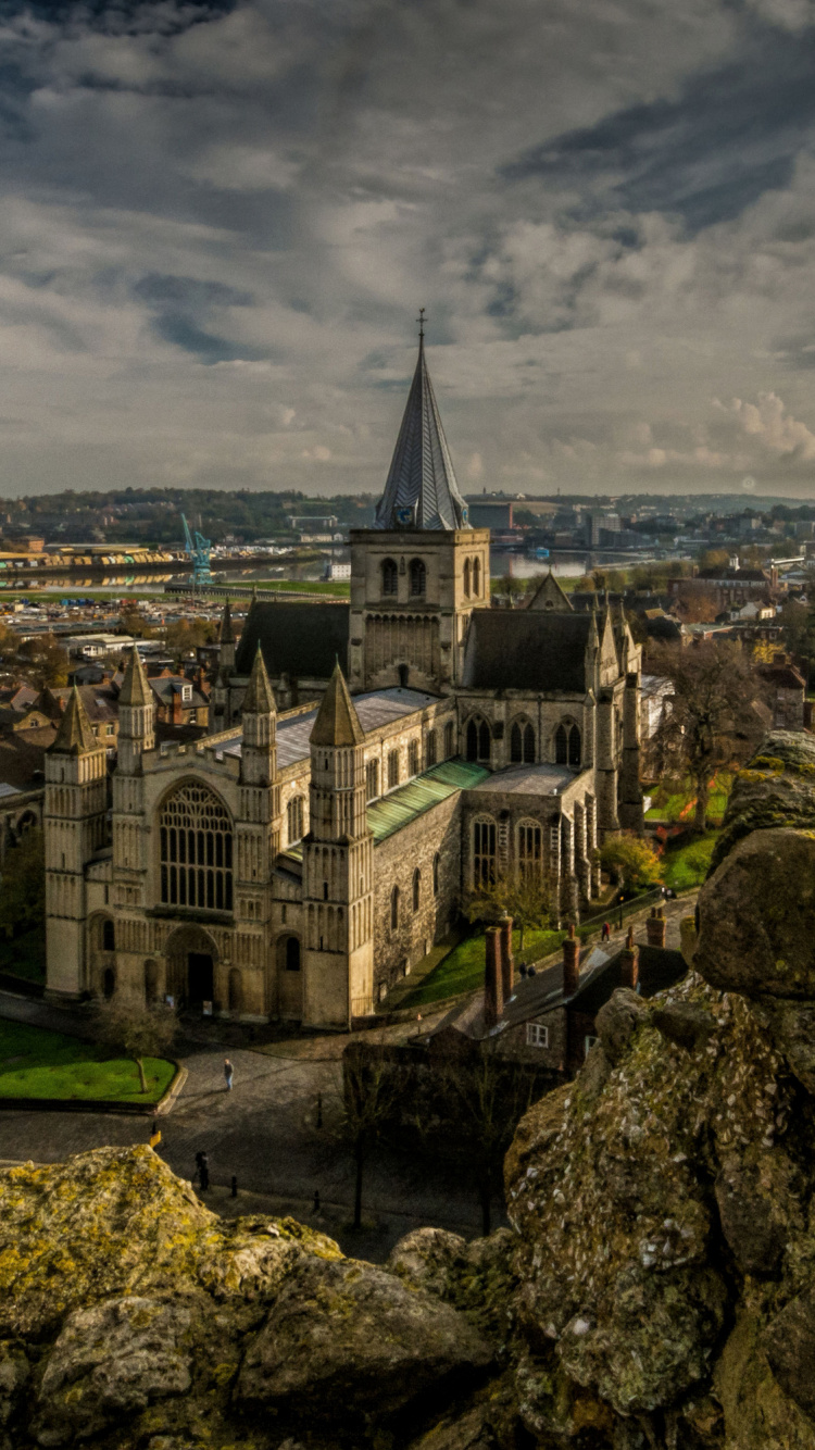 Обои собор, развалины, здание, облако, замок в разрешении 750x1334