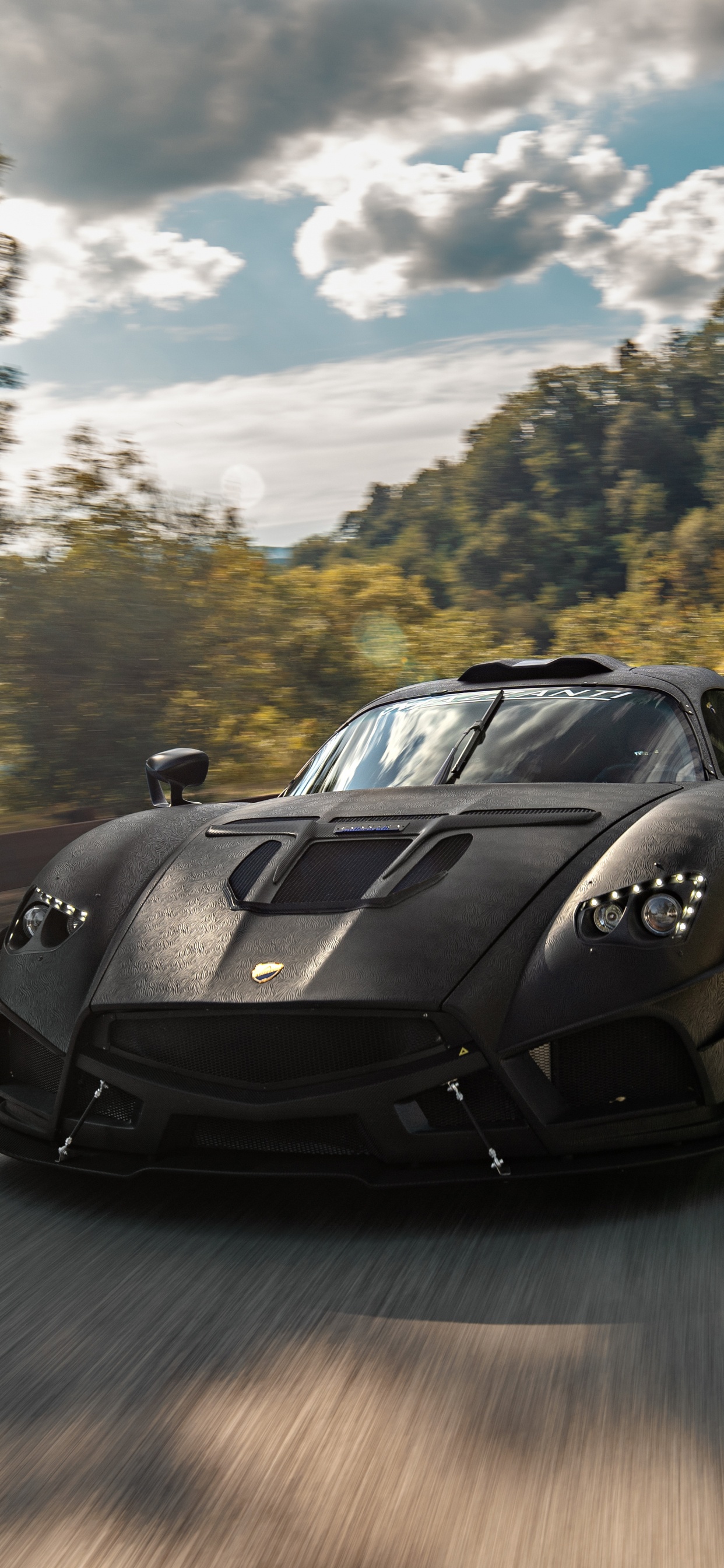 Обои суперкар, авто, спорткар, Маццанти Для Evantra, Pagani Zonda в разрешении 1242x2688