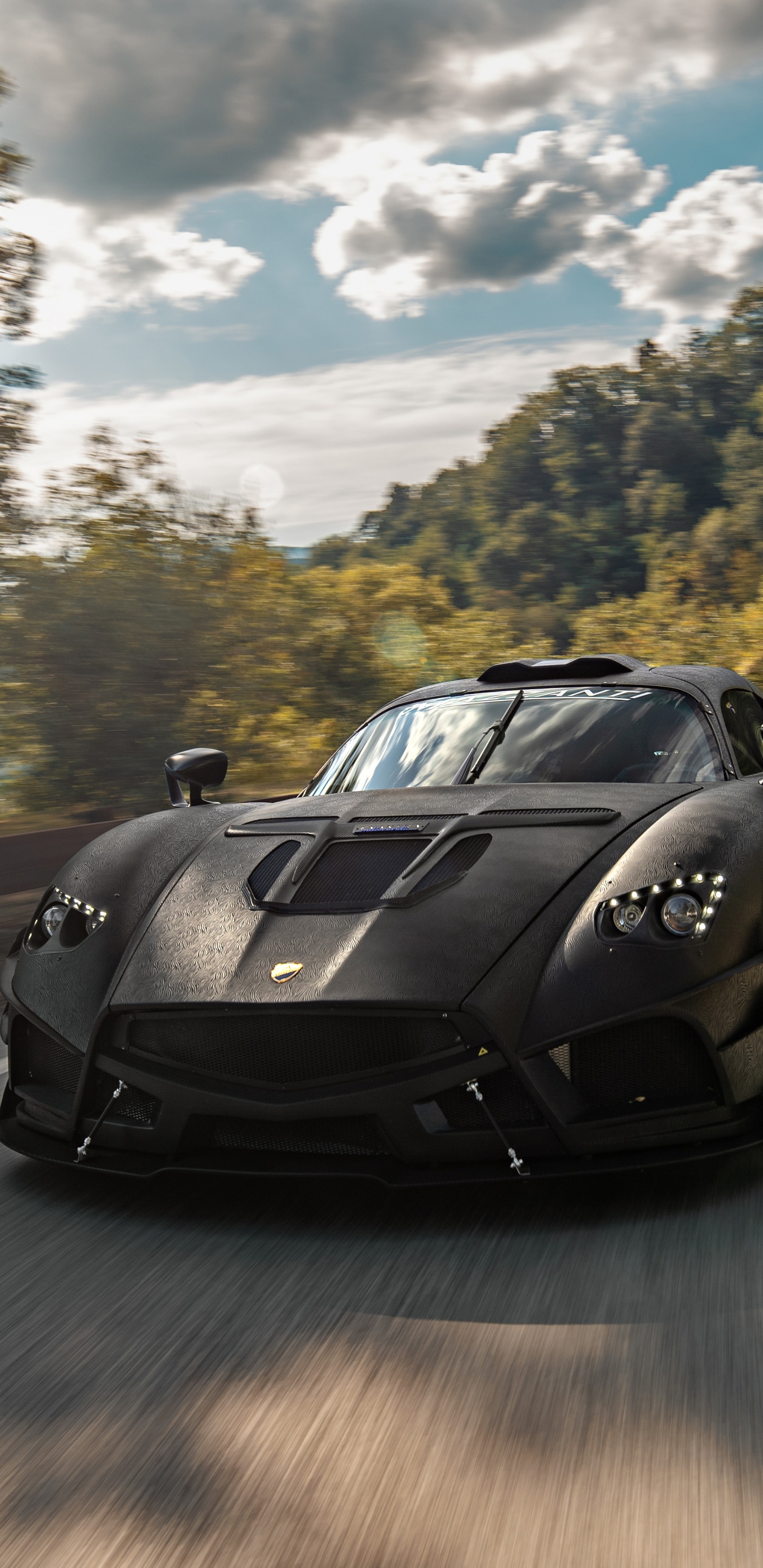 Обои суперкар, авто, спорткар, Маццанти Для Evantra, Pagani Zonda в разрешении 1440x2960