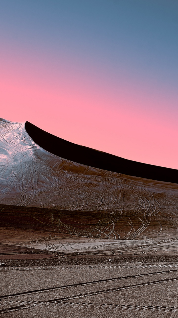 Обои пустыня, песок, пейзаж, утро, горизонт в разрешении 720x1280