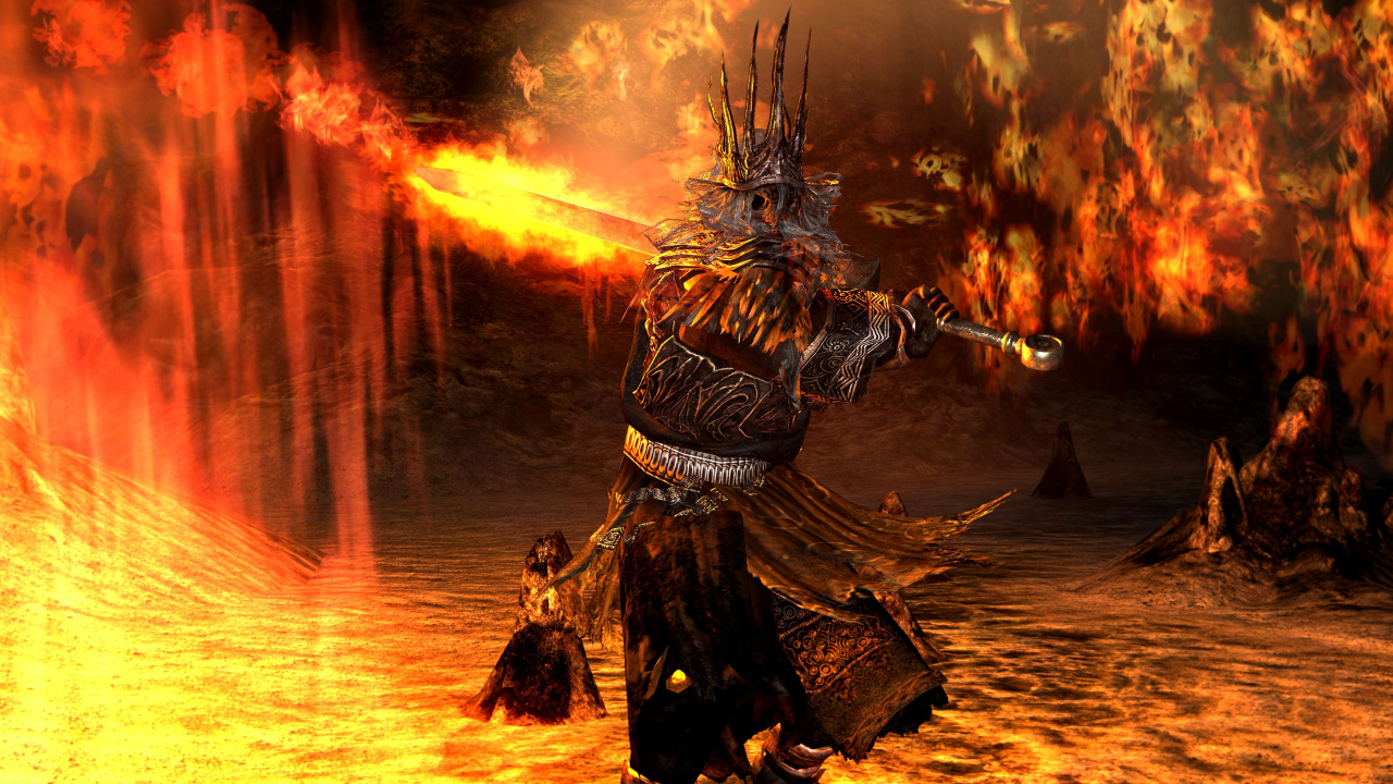 Обои пламя, огонь, мифология, темнота в разрешении 1280x720