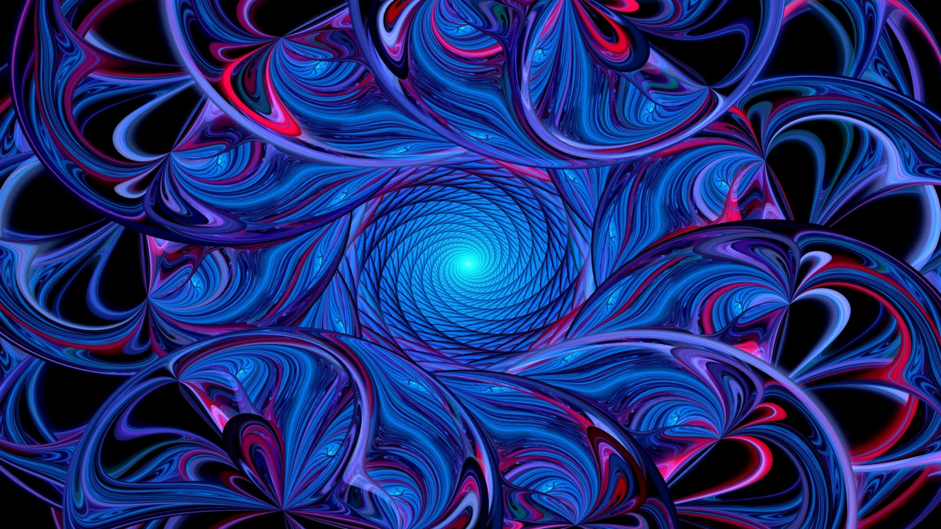 Обои свет, фрактальное искусство, узор, психоделическое искусство, пурпур в разрешении 1366x768