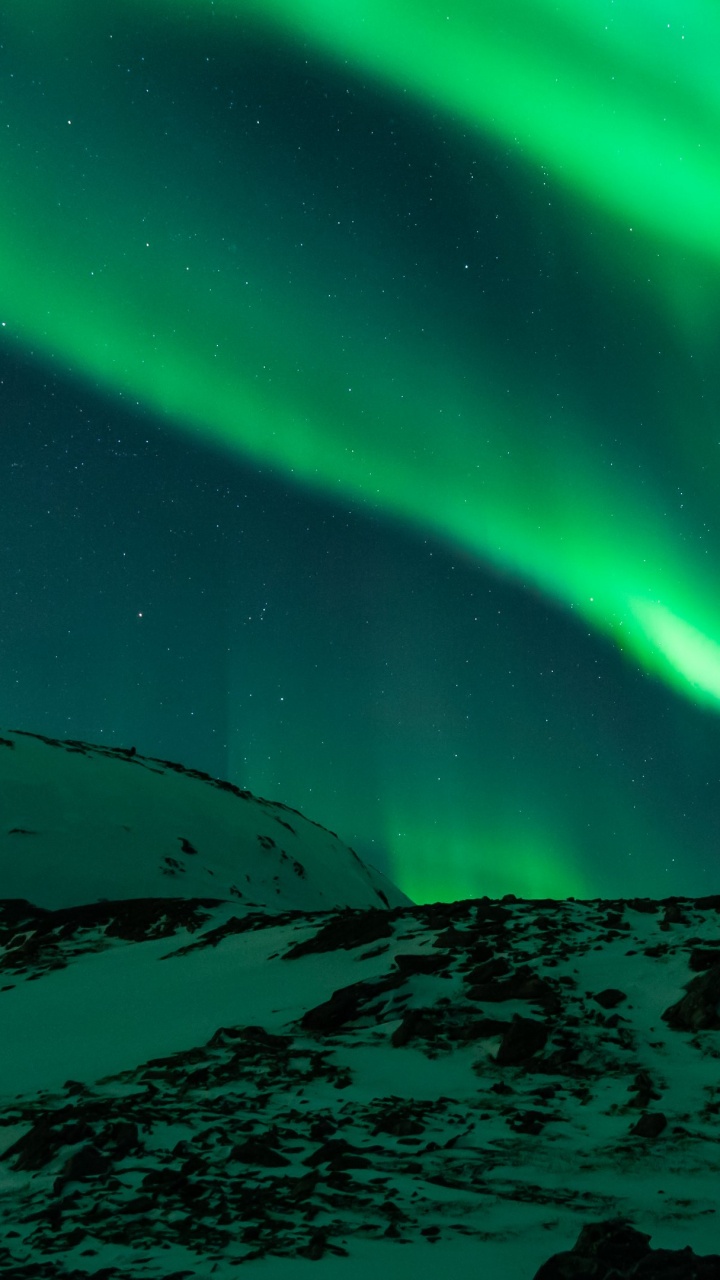 Обои Аврора, атмосфера, небо, Арктика в разрешении 720x1280