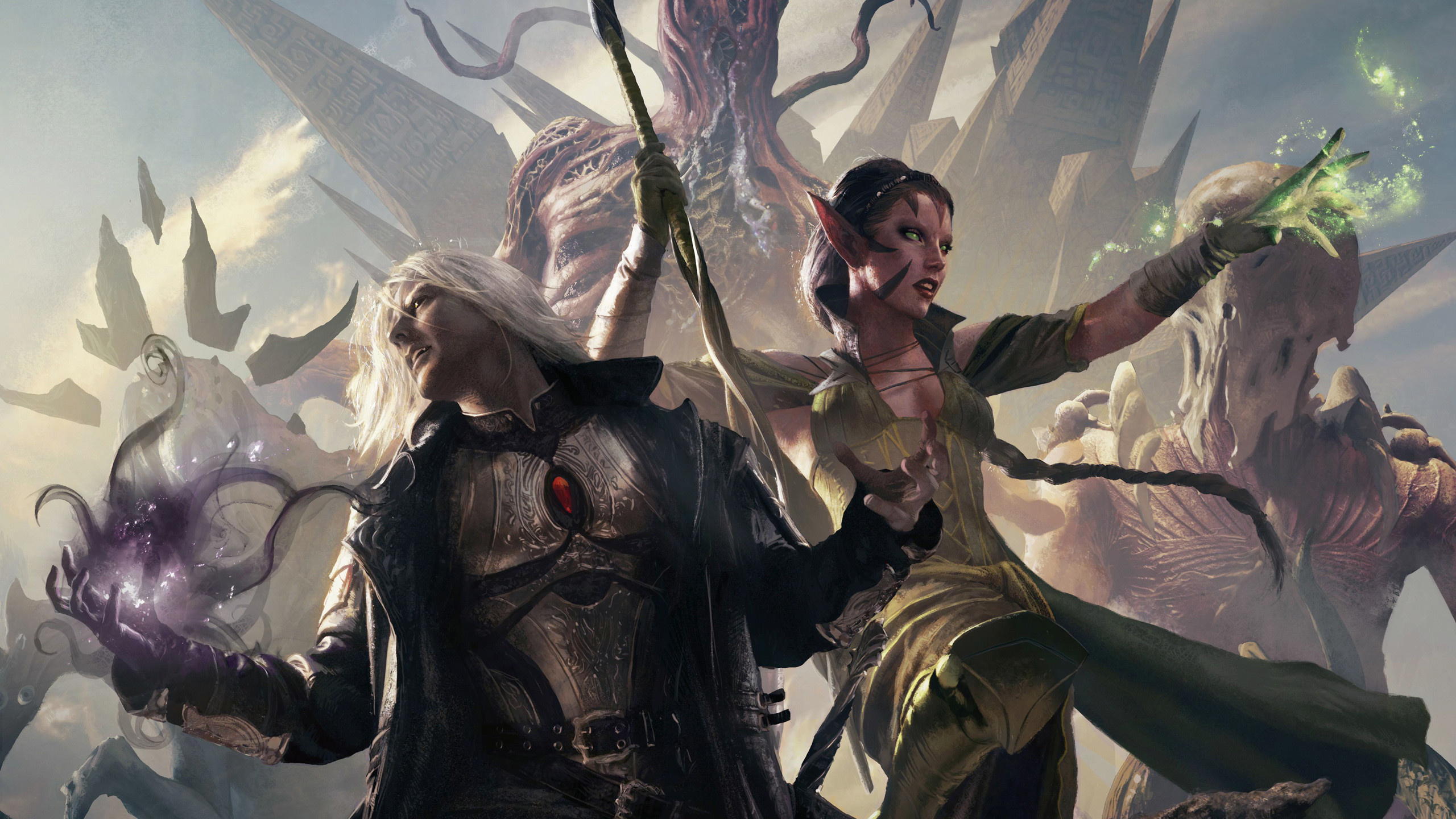 Обои magic the gathering, волшебники побережья, компьютерная игра, дерево, подземелья драконов в разрешении 2560x1440