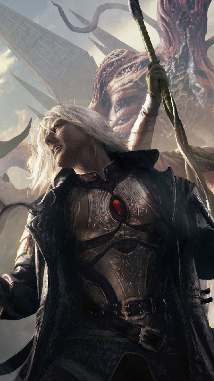 Обои magic the gathering, волшебники побережья, компьютерная игра, дерево, подземелья драконов в разрешении 750x1334