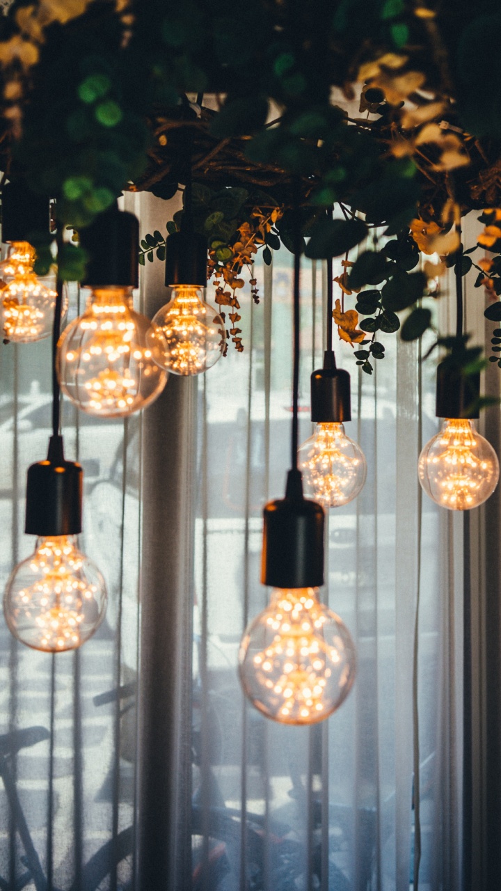 Обои электрическое освещение, Лампа накаливания, освещение, свет, кулон свет в разрешении 720x1280