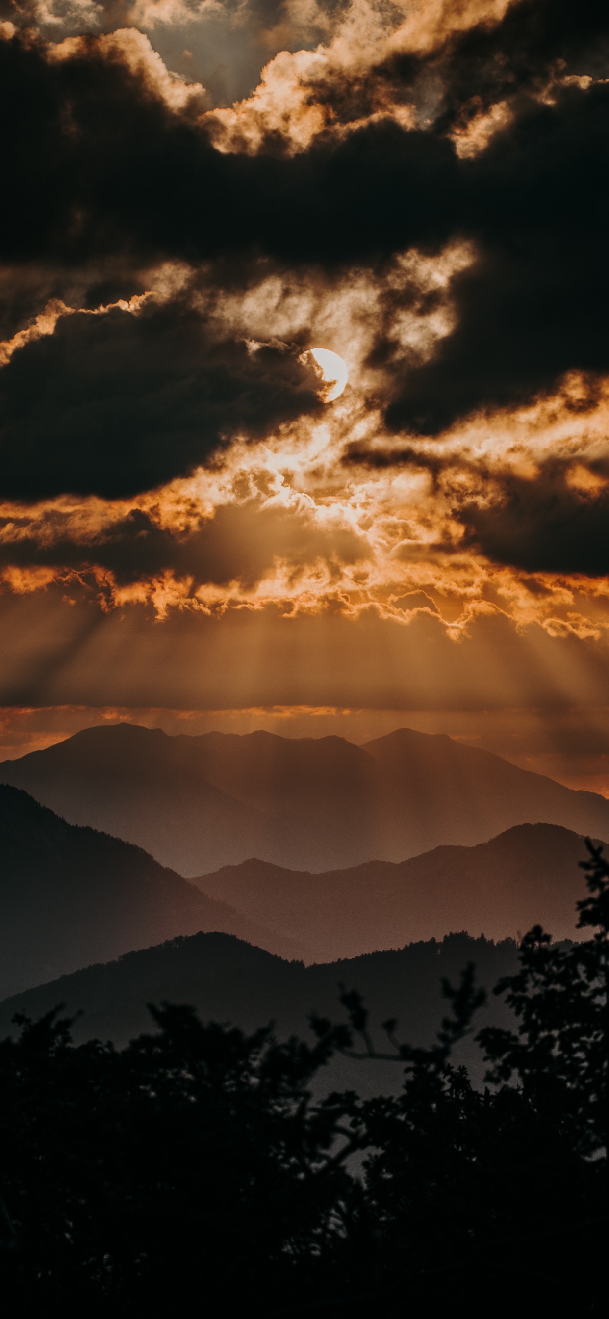 Обои облако, природа, послесвечение, закат, атмосфера в разрешении 1242x2688