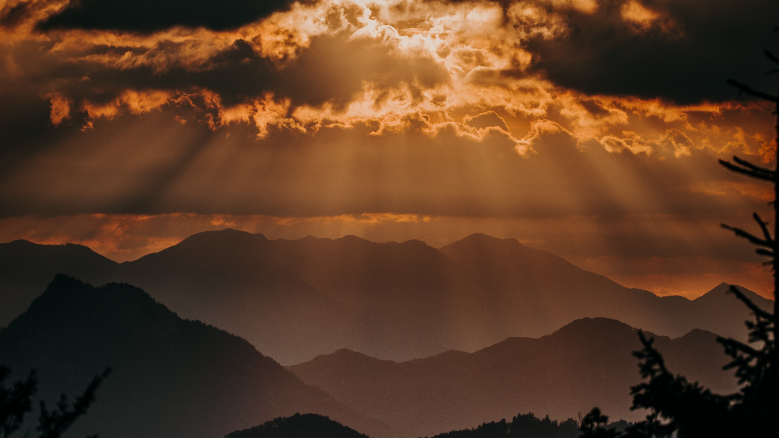 Обои облако, природа, послесвечение, закат, атмосфера в разрешении 2560x1440