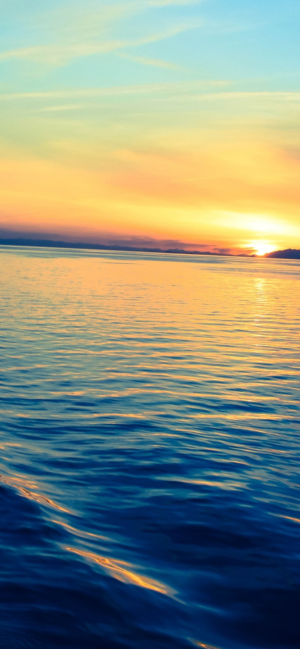 Обои тихий закат, закат, восход солнца, вечер, облако в разрешении 1242x2688