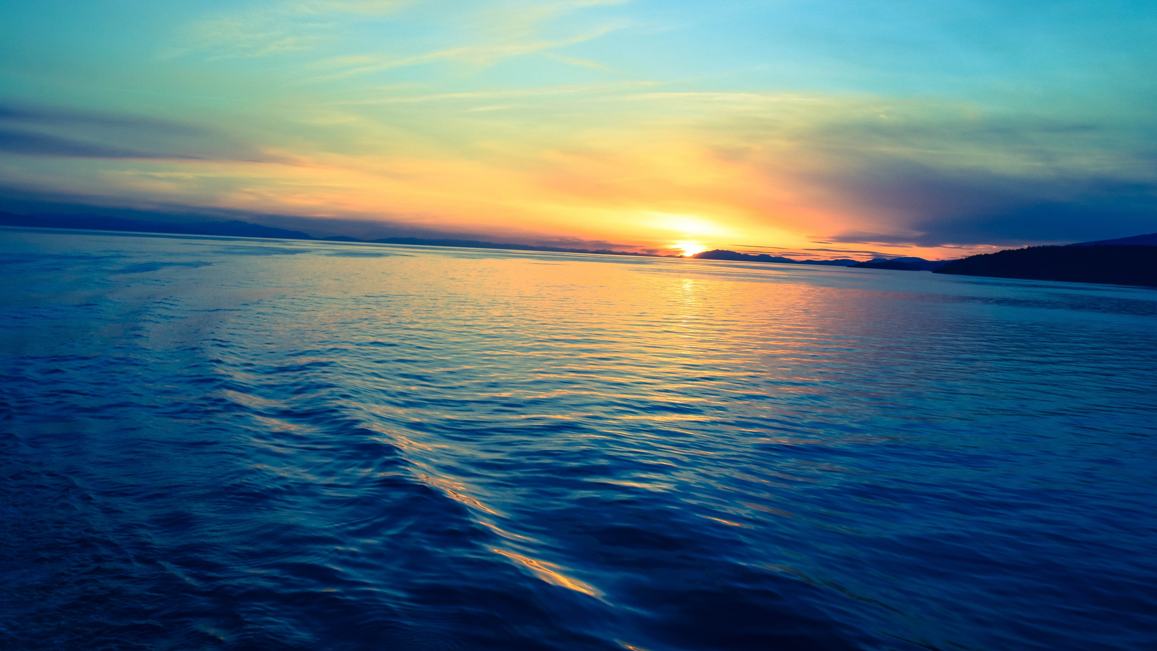 Обои тихий закат, закат, восход солнца, вечер, облако в разрешении 3840x2160