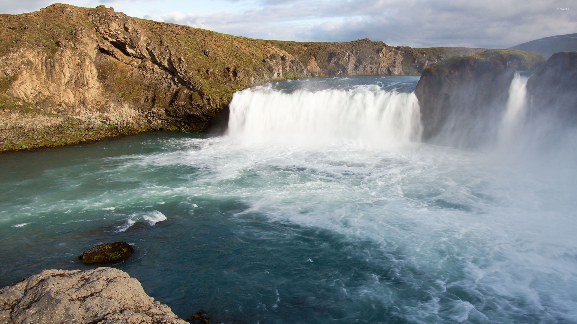 Обои водопад, водоток, водоем, гидроресурсы, вода в разрешении 1920x1080