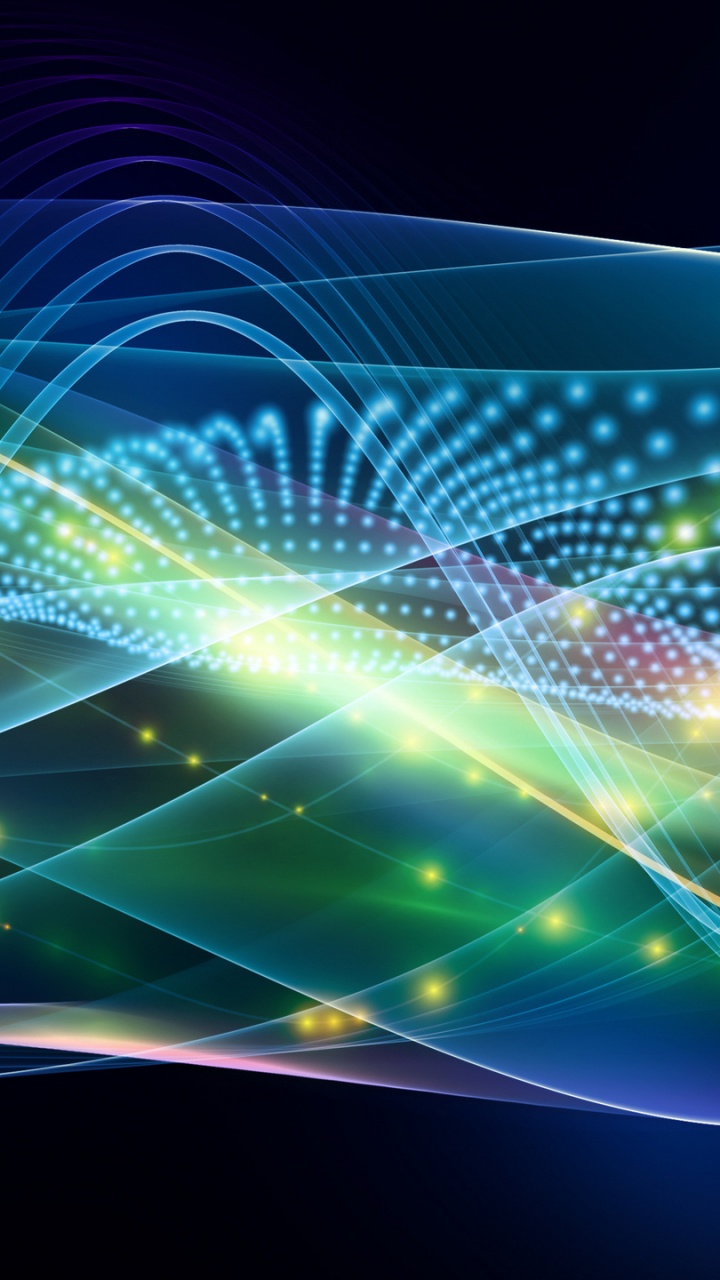 Обои волна, свет, линия, фрактальное искусство, частица в разрешении 720x1280