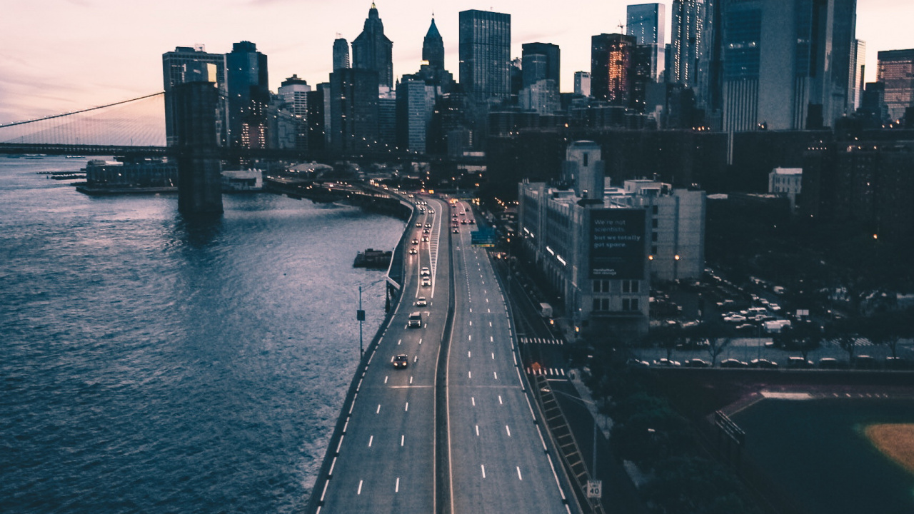 Обои Бруклин, город, облако, вода, здание в разрешении 1280x720