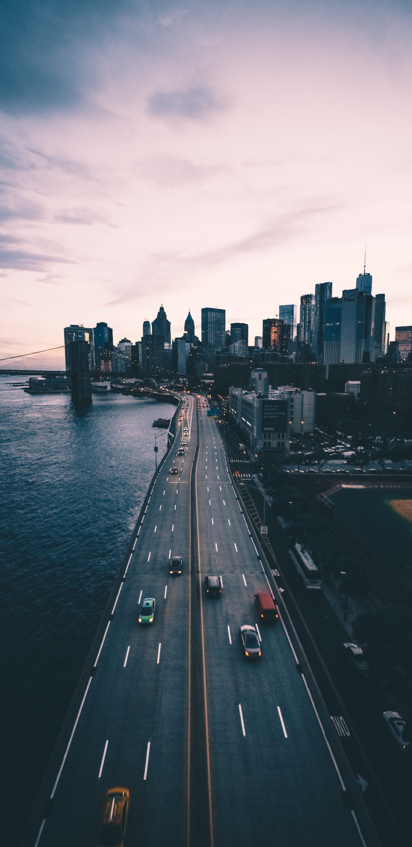 Обои Бруклин, город, облако, вода, здание в разрешении 1440x2960