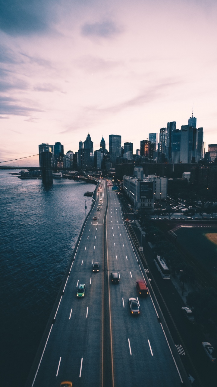 Обои Бруклин, город, облако, вода, здание в разрешении 720x1280