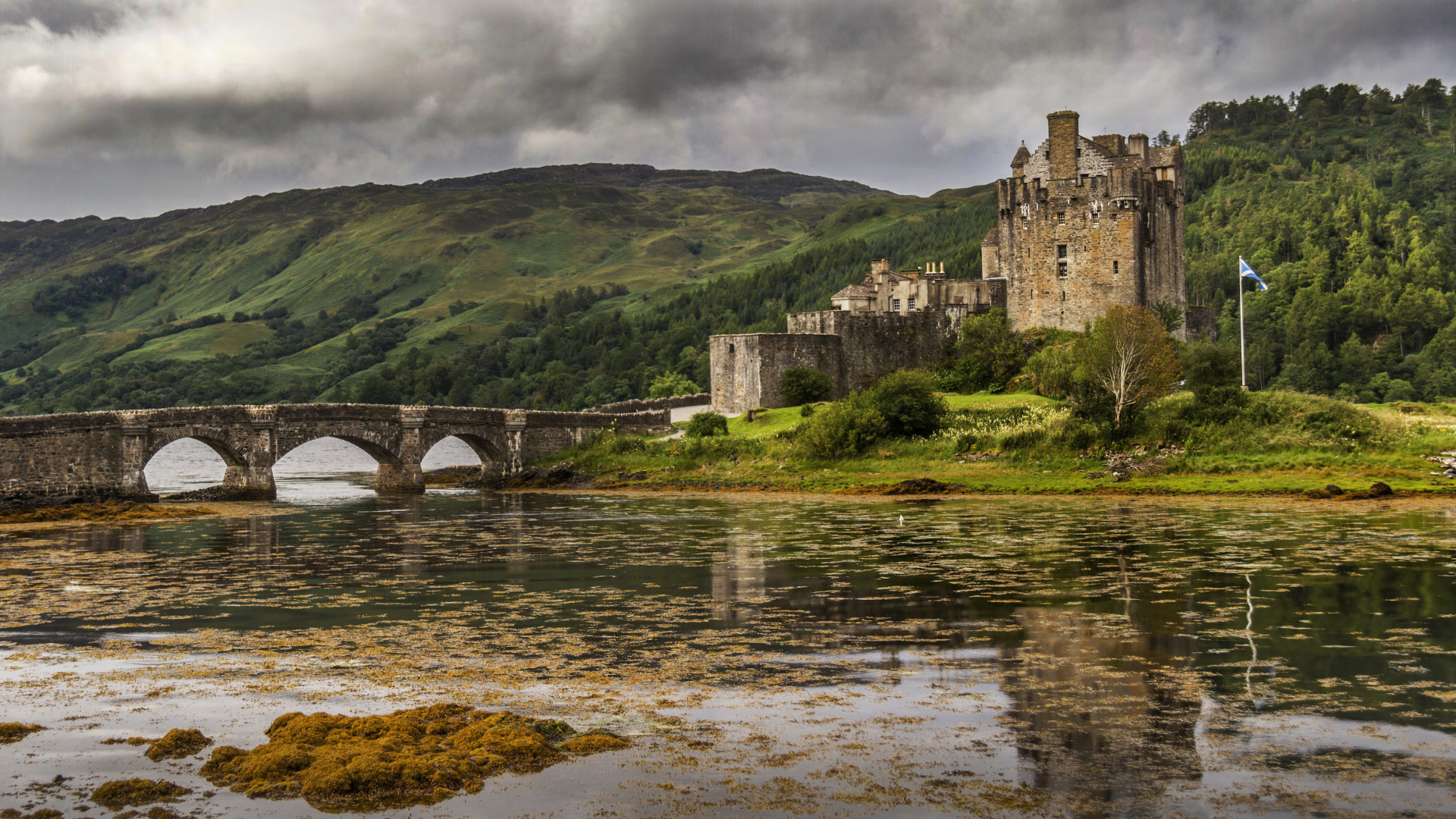 Обои Лох Duich, замок, Замковый мост, Замок Эйлен Донан, мост в разрешении 1920x1080