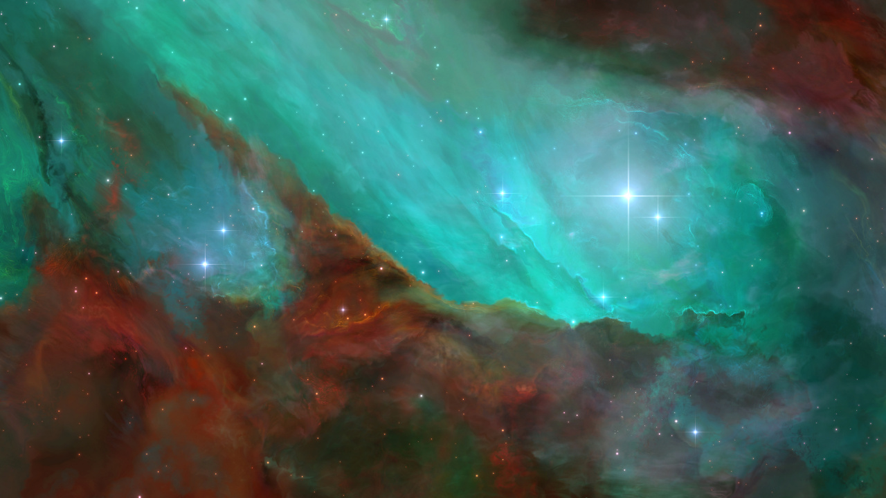 Обои атмосфера, Аврора, туманность, астрономический объект, Галактика в разрешении 1280x720