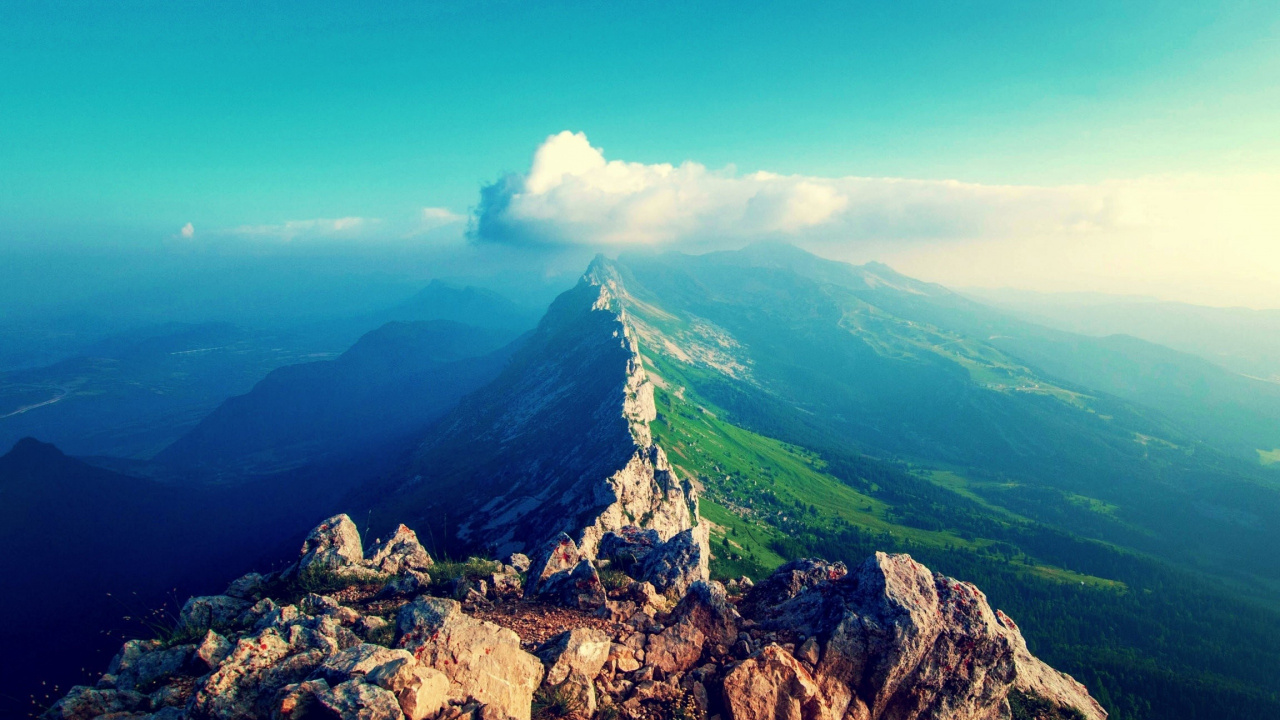 Обои пейзаж, горный рельеф, гора, хребет, горный хребет в разрешении 1280x720