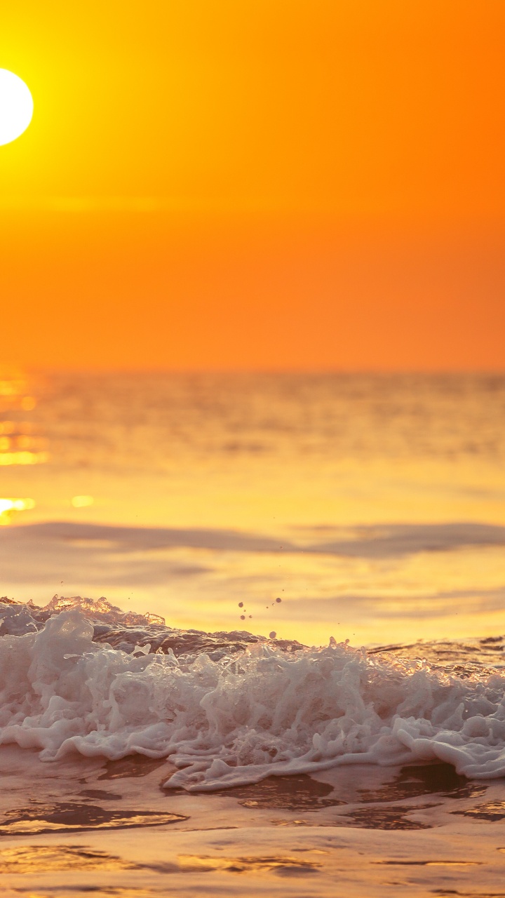 Обои восход солнца, океан, море, закат, горизонт в разрешении 720x1280