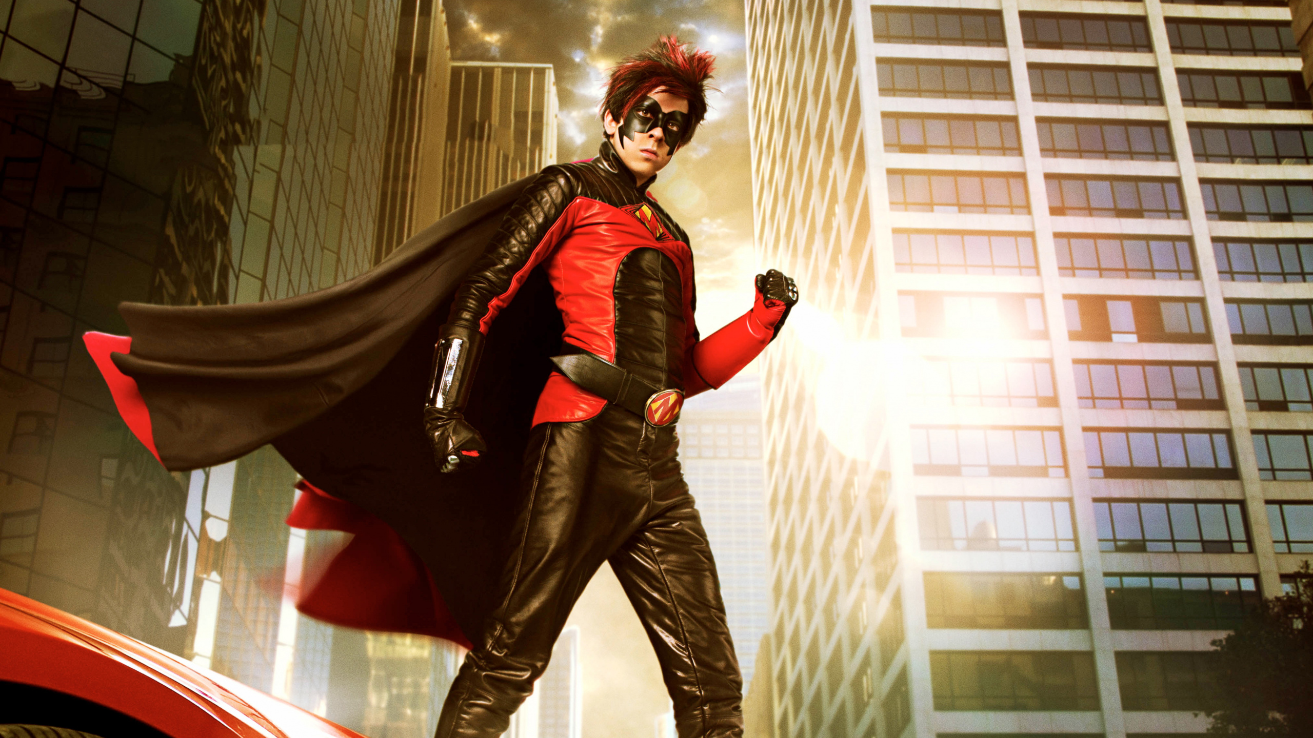 Обои Кристофер Минц-Плассе, Пипец, Крис Дамико, Хит-Девочка, постер в разрешении 2560x1440