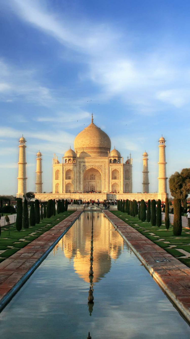 Обои Тадж-Махал, туризм, путешествие, ориентир, дневное время в разрешении 750x1334