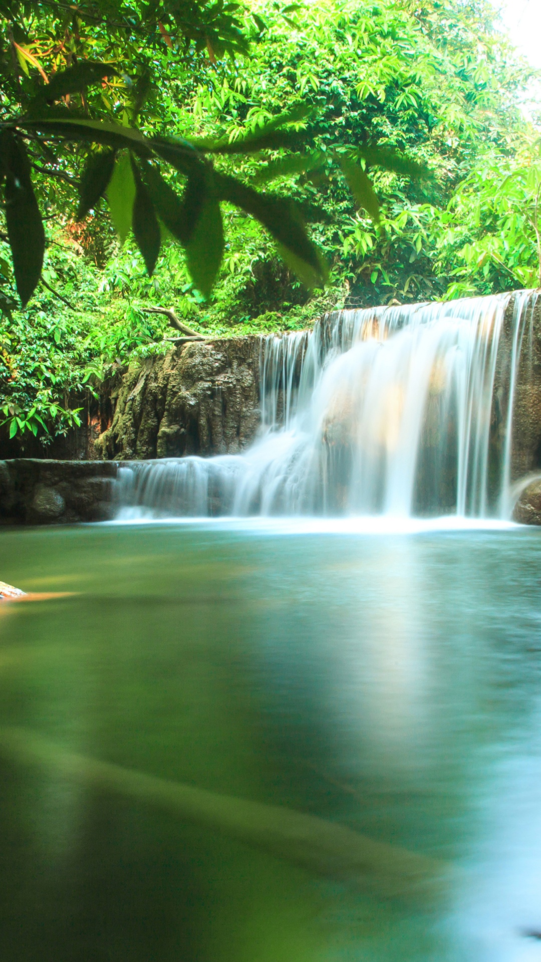 Обои фреска, водопад, водоем, гидроресурсы, природа в разрешении 1080x1920