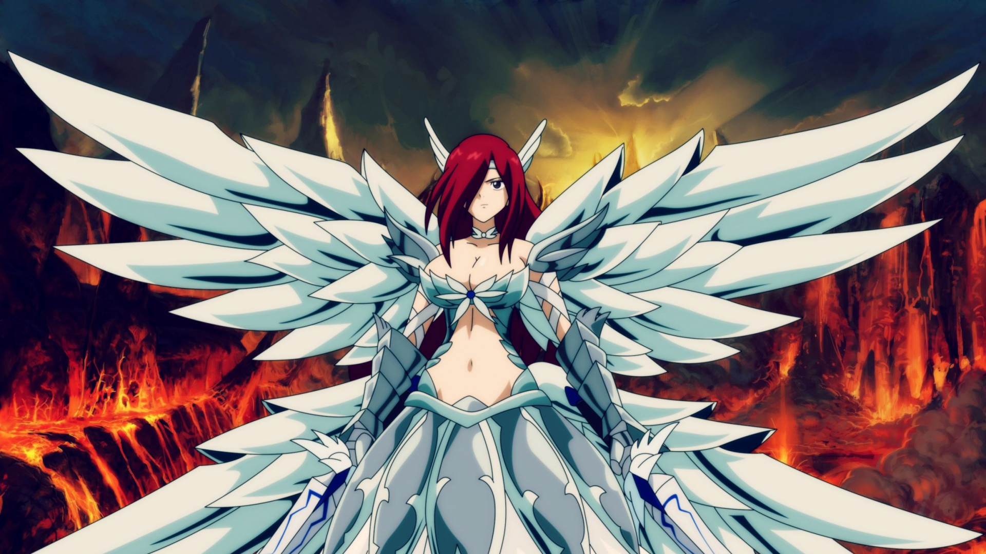 Обои эрза Скарлет, фейри Тейл, Нацу Драгнил, аниме, Манга в разрешении 1920x1080