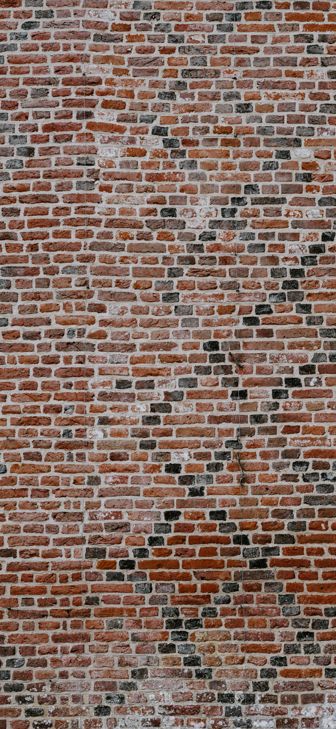 Обои стена, кирпич, Рисунок М, текстура, узор в разрешении 1125x2436