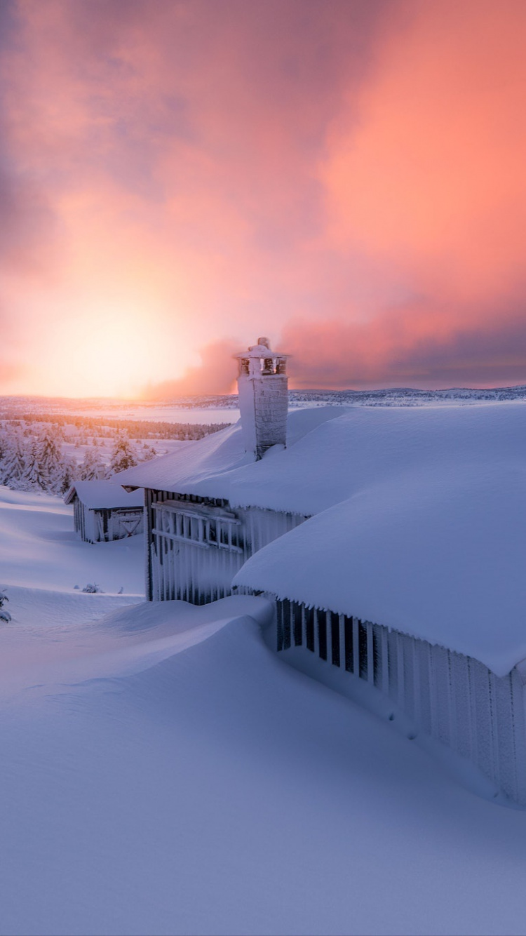 Обои снег, зима, замораживание, атмосфера, горный хребет в разрешении 750x1334