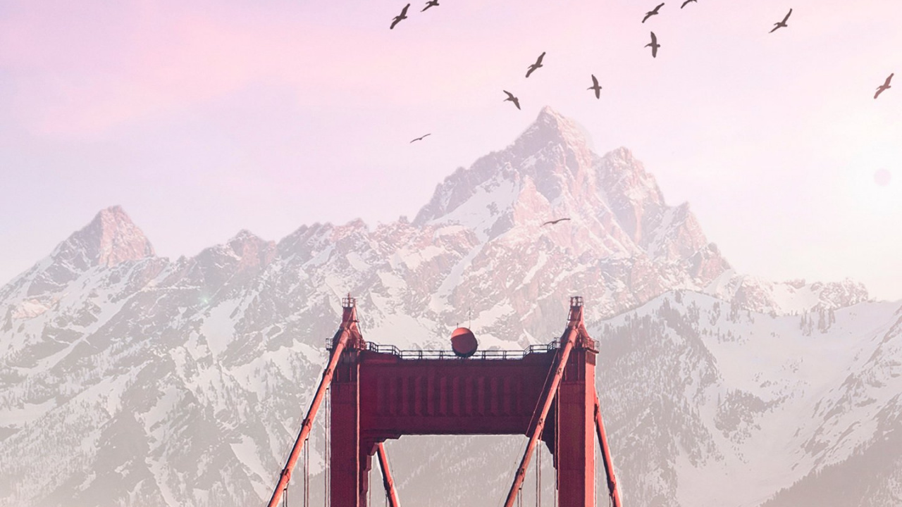 Обои облако, гора, птица, природа, снег в разрешении 1280x720