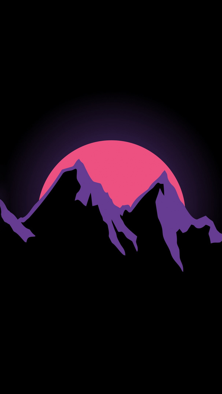 Обои минимализм, абстрактное искусство, арт, пурпур, электрик в разрешении 750x1334