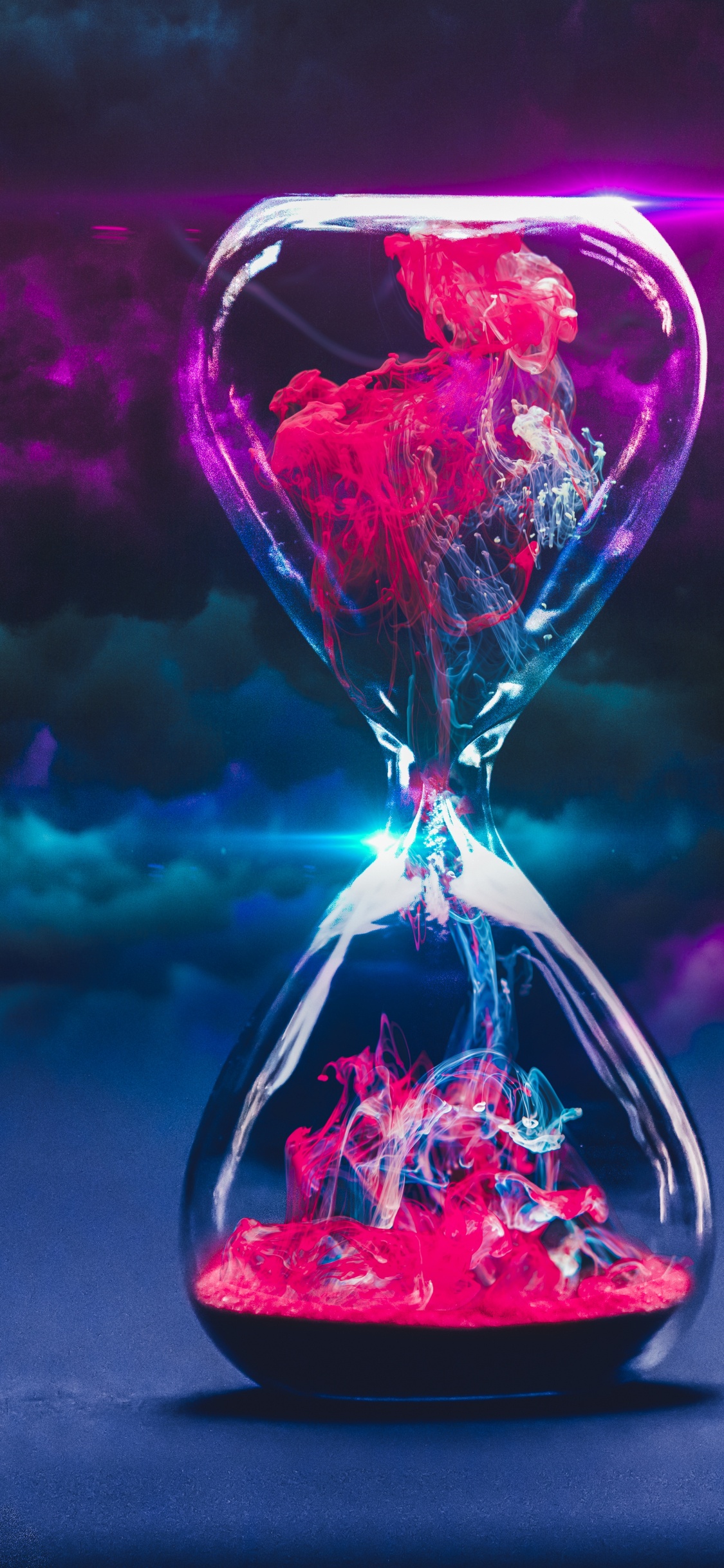 Обои андроид, телефон, жидкий, рюмки, пурпур в разрешении 1125x2436