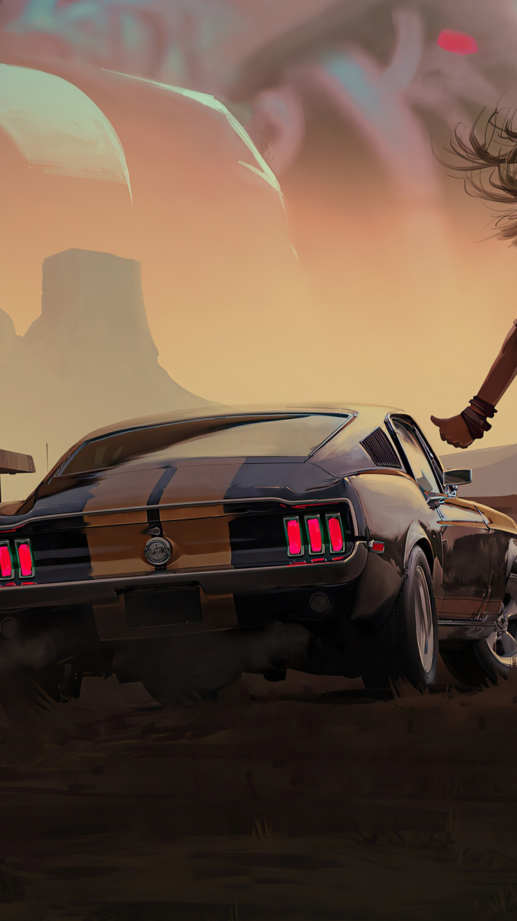 Обои Форд Мустанг, легковые автомобили, шина, колесо, капюшон в разрешении 750x1334