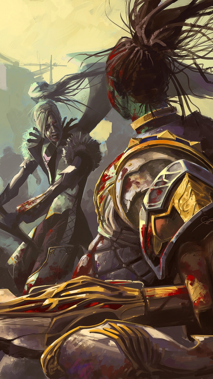 Обои lineage 2, компьютерная игра, стратегии видео игры, битва, военачальник в разрешении 720x1280