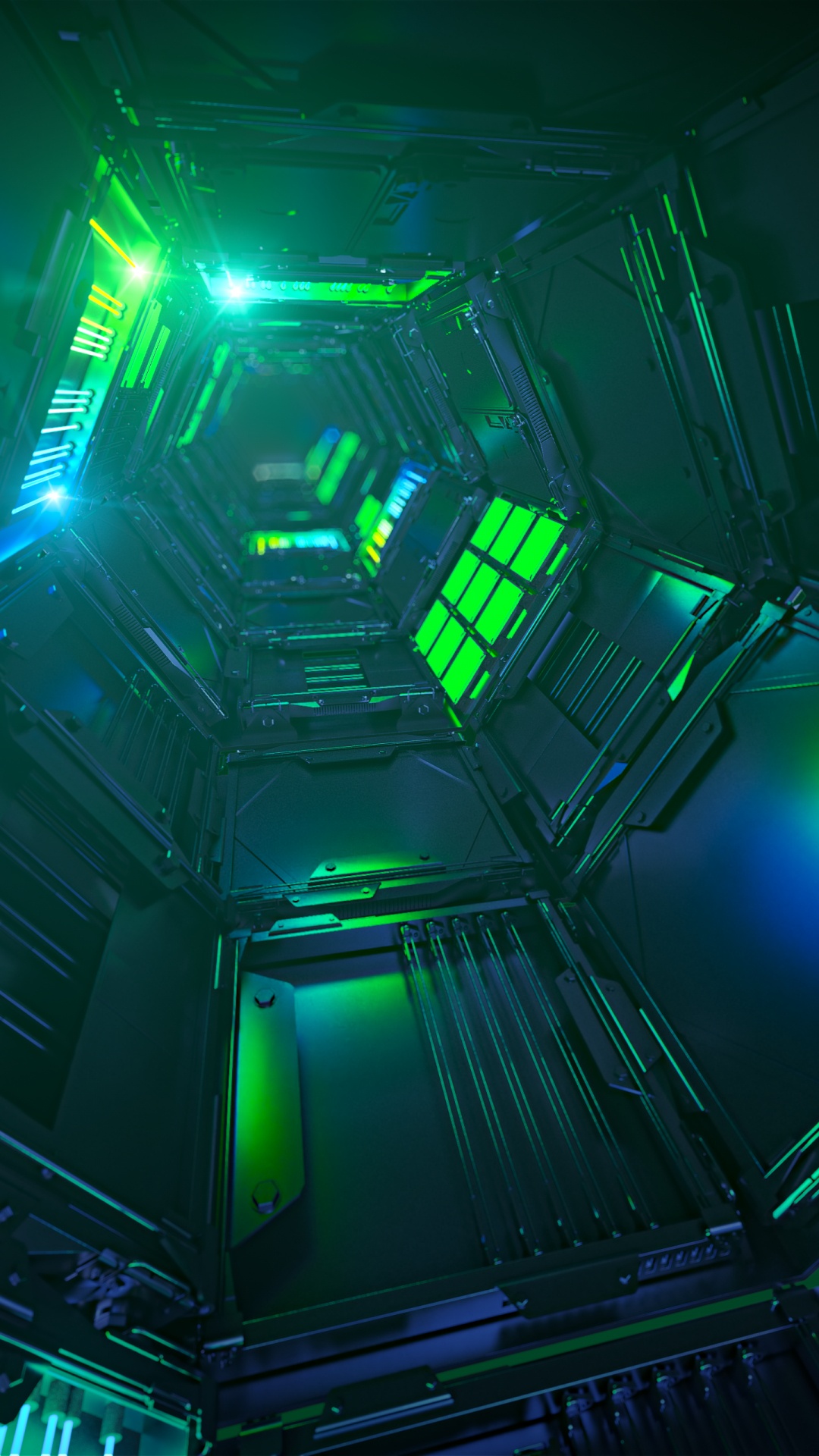 Обои Razer Phone, Razer, андроид, зеленый, свет в разрешении 1080x1920