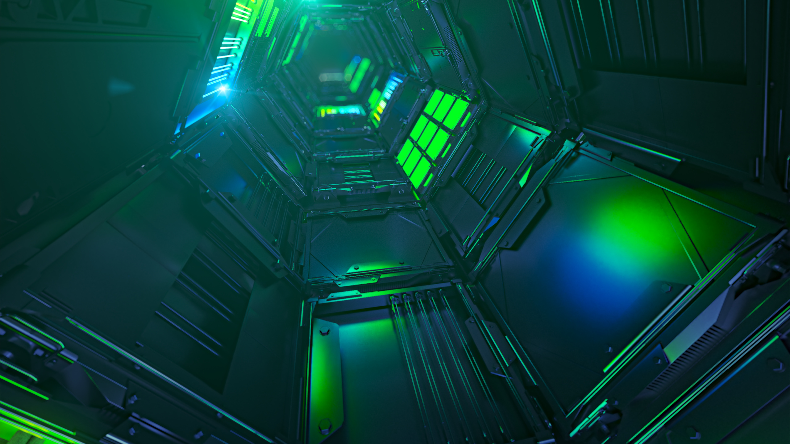 Обои Razer Phone, Razer, андроид, зеленый, свет в разрешении 2560x1440