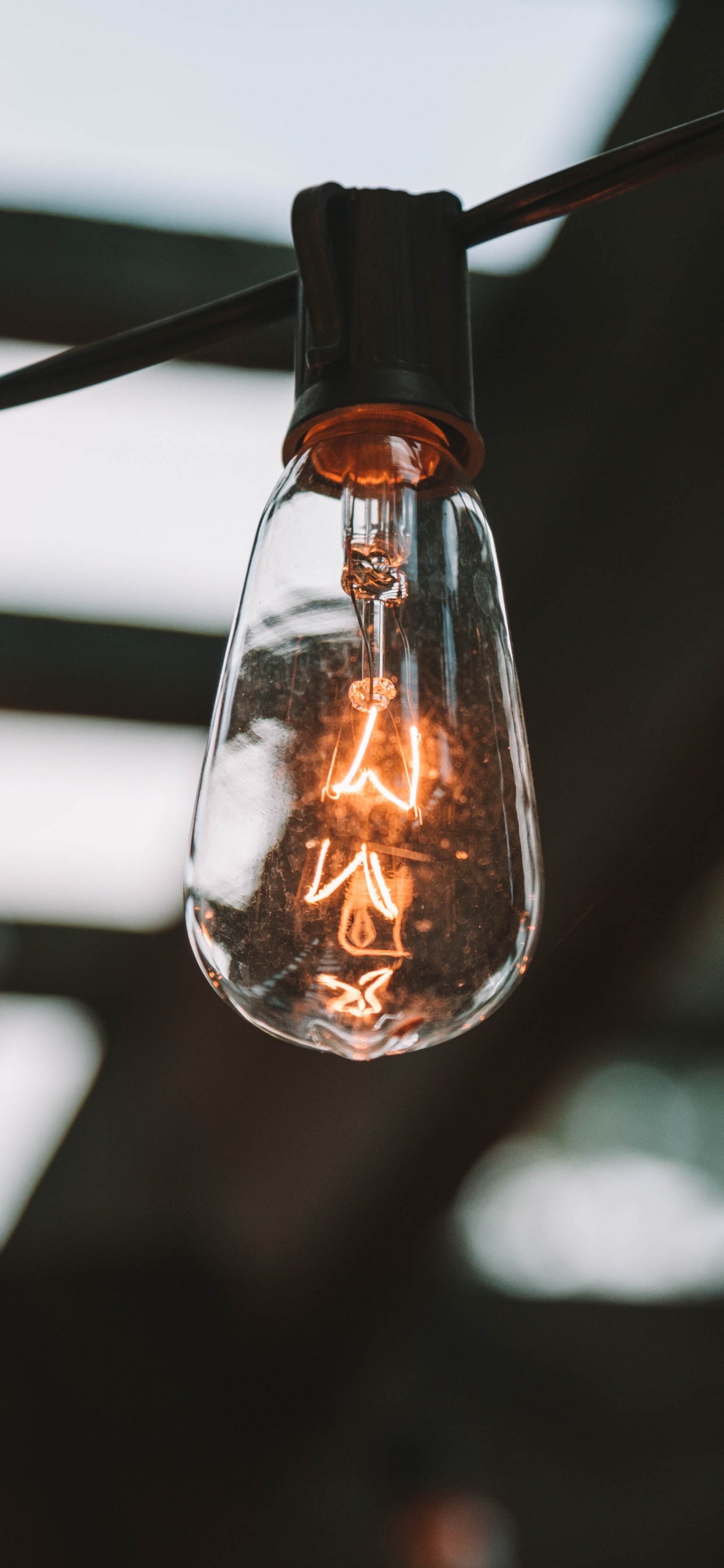 Обои Лампа накаливания, свет, освещение, потолок, стекло в разрешении 1242x2688