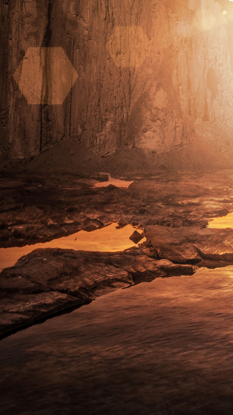 Обои формирование, природа, свет, солнечный свет, вода в разрешении 750x1334