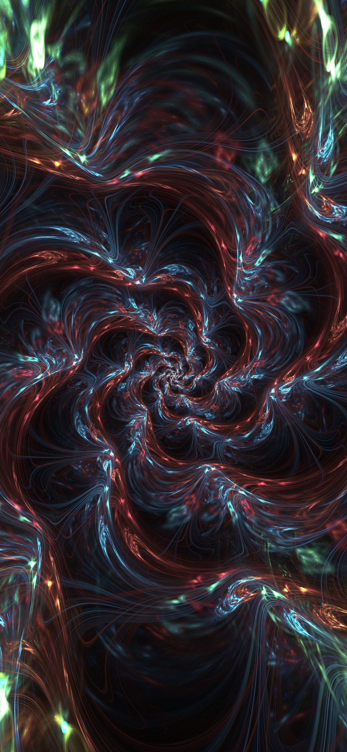 Обои фрактал, фрактальное искусство, психоделическое искусство, узор, абстракция в разрешении 1125x2436